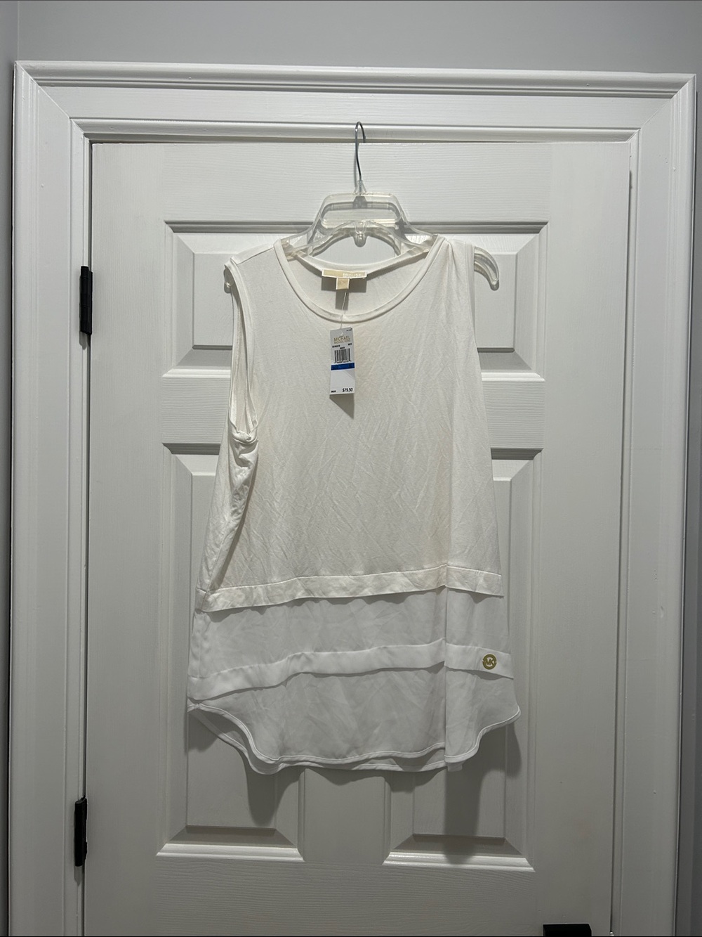 Michael Kors White Layered Sleeveless Tank